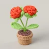 Pot à roses orange à double tête - Mini bol à laine