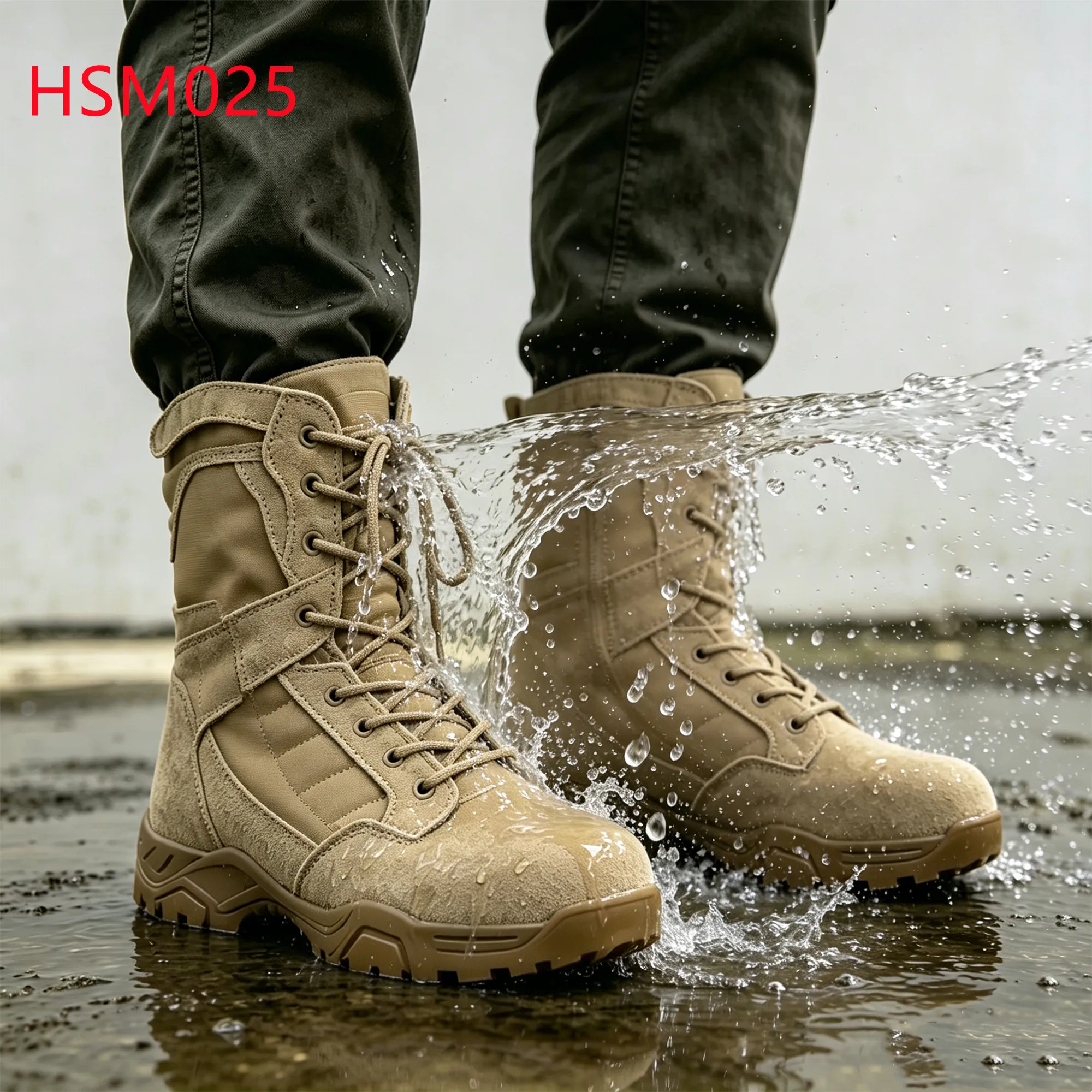 XYM,Gravel Path Curved Side Zip Design Hua Singh Tactical Boots Thorny Bushland High Grip Rubber Sole 8