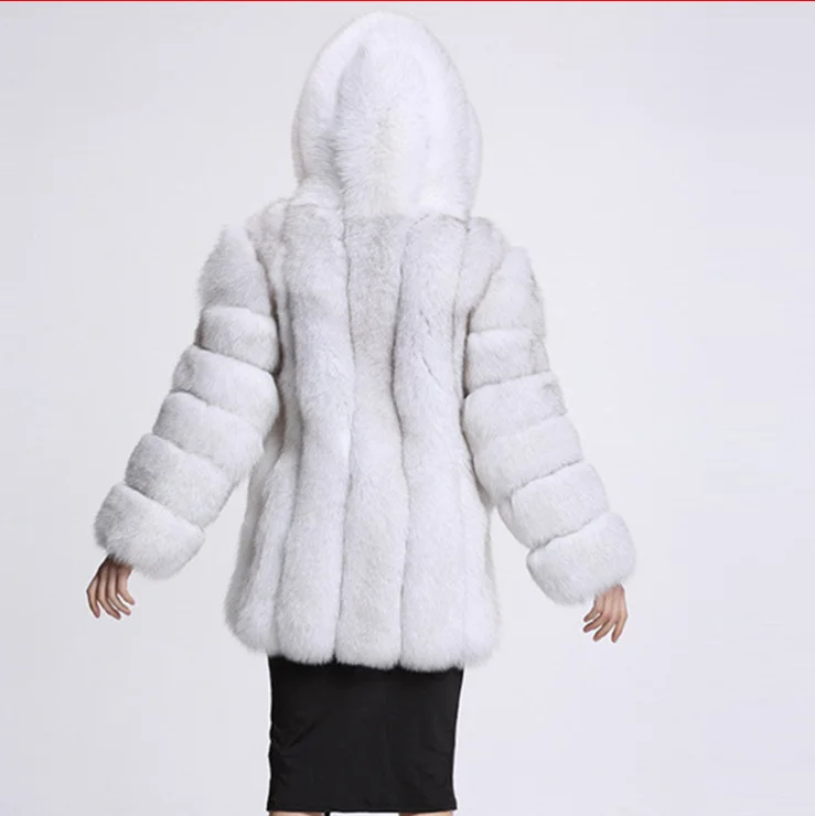 Doudoune Femme Madison Avec Capuche à Fourrure Renard - Taille M - Gris - Occasion Très Bon état