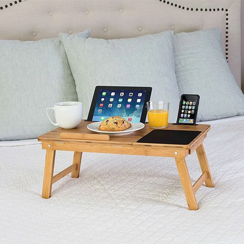Bamboo Computer Desk Folding Laptop Computer Lazy Desk Dormitory Household Outdoor Portable Bed Table