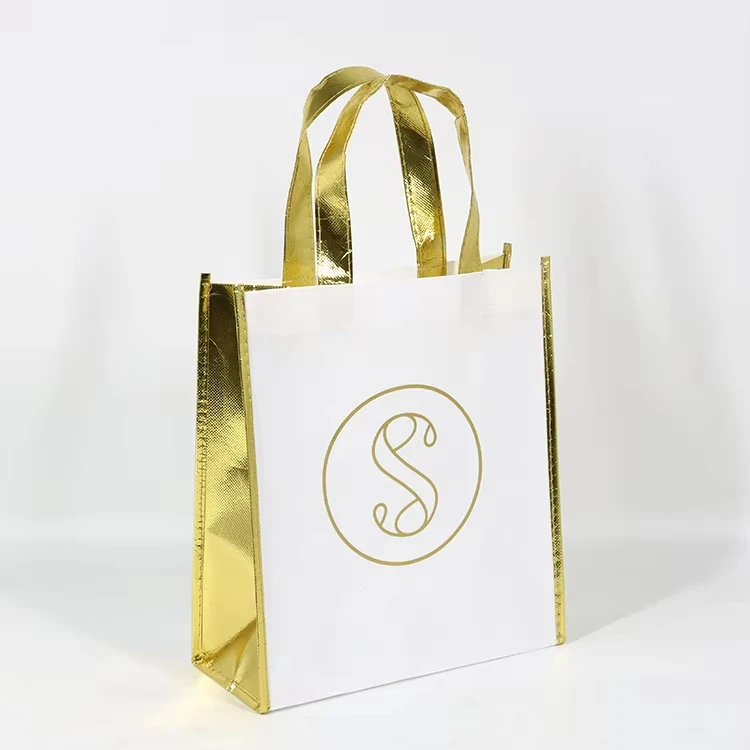 Luxury Colour Laser Non-woven Bags Reusable Promotion Tote Shopping Bag manufacture