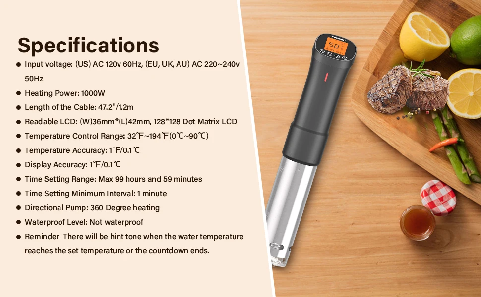 Inkbird Sous Vide Precision Cooker WiFi Culinary Immersion Circulator 1000W App