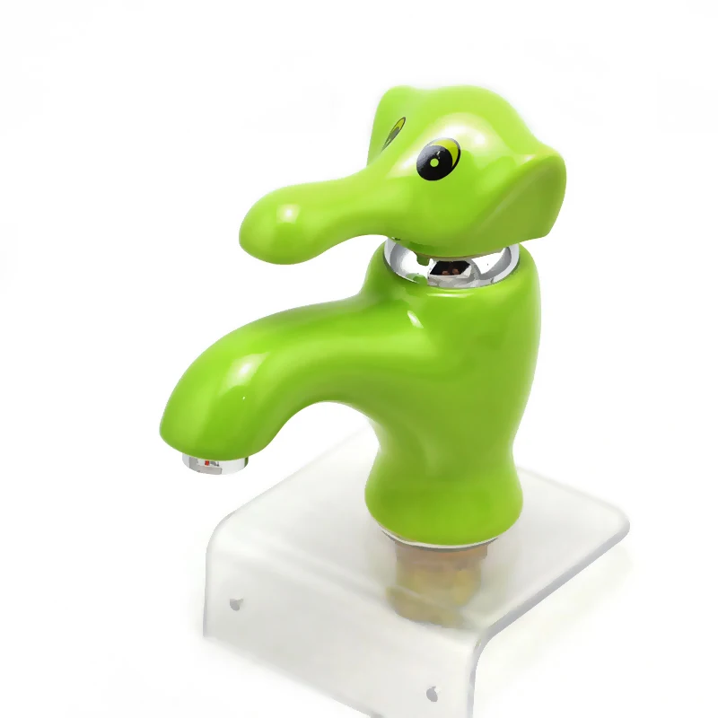Modern Cartoon Elephant Design Thermostatic Faucet for Kindergarten Single-Hole Mounted Bathroom Basin Faucet for Children
