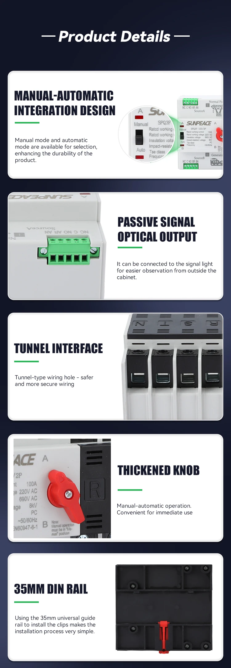 DC ATS 3P Automatic Transfer Switch Dual Power Changeover Switch for PV Solar Sysytem 5 DC ATS 3P Automatic Transfer Switch Dual Power Changeover Switch for PV Solar Sysytem 5