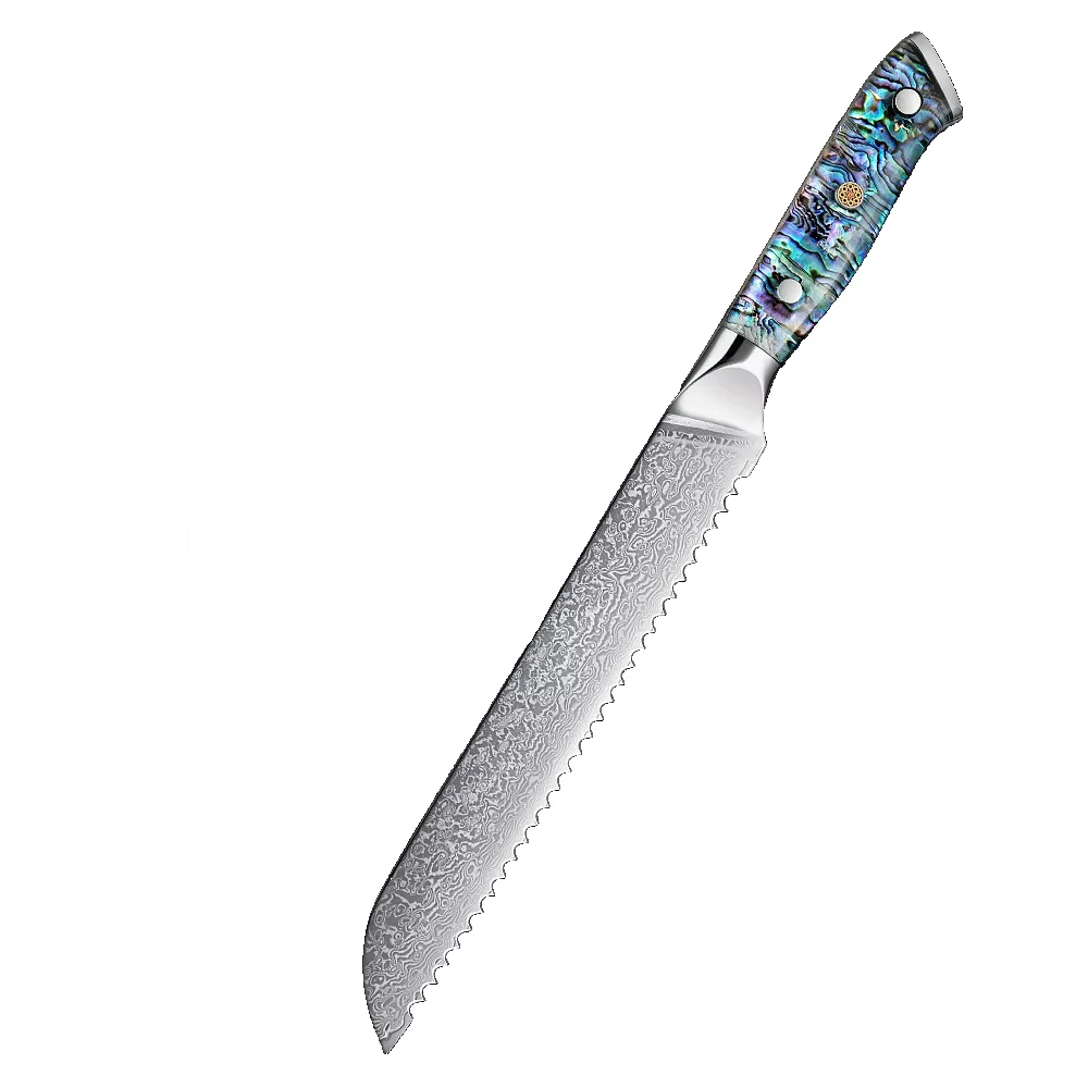 XITUO High Quality Bread Knife 67 Layer Damascus Steel Abalone Shell Handle Kitchen Santoku Chef's Knife Cooking Cutting Tool