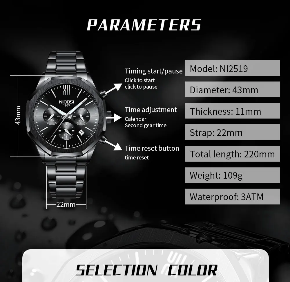 NIBOSI 1985 Wholesale Men's Quartz Watch Limited Edition