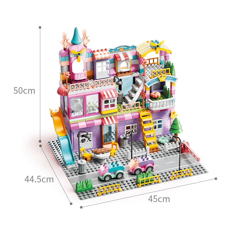 400pcs Modern DIY Building Block Sets Self-Assembled Toys for Kids Perfect Play House Blocks for Girls Villa Figures Box Packed