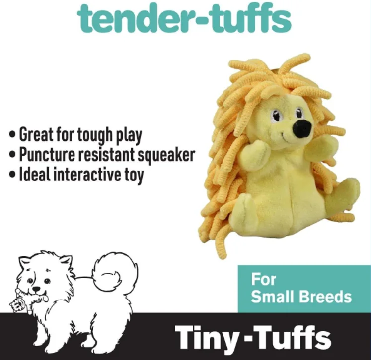 Tender-Tuffs Large Hedgehog Tough, Crinkle & Squeaky Dog Toy