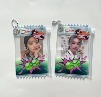 Wholesale Custom Photocard Holder Bag Keychain Transparent Photo Card PVC Zipper Pouch for Korean kpop star photocard holder