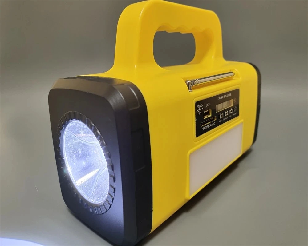 Portable Solar Lighting System Kit Complete with 3 Bulbs USB MP3 MF Radio Solar Energy Emergency Lights  10 in 1 Charge Cable