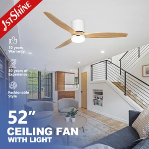1stshine Ceiling Fan Fancy Design Low Energy Wooden Ceiling Fan with Light and Remote
