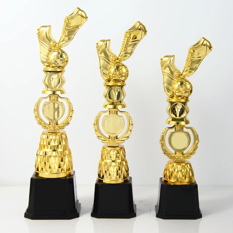 Wholesale Hot Sell High Quality Trophy Cup Soccer Sports Series Trophies Custom Design Golden Plastic Football Trophy
