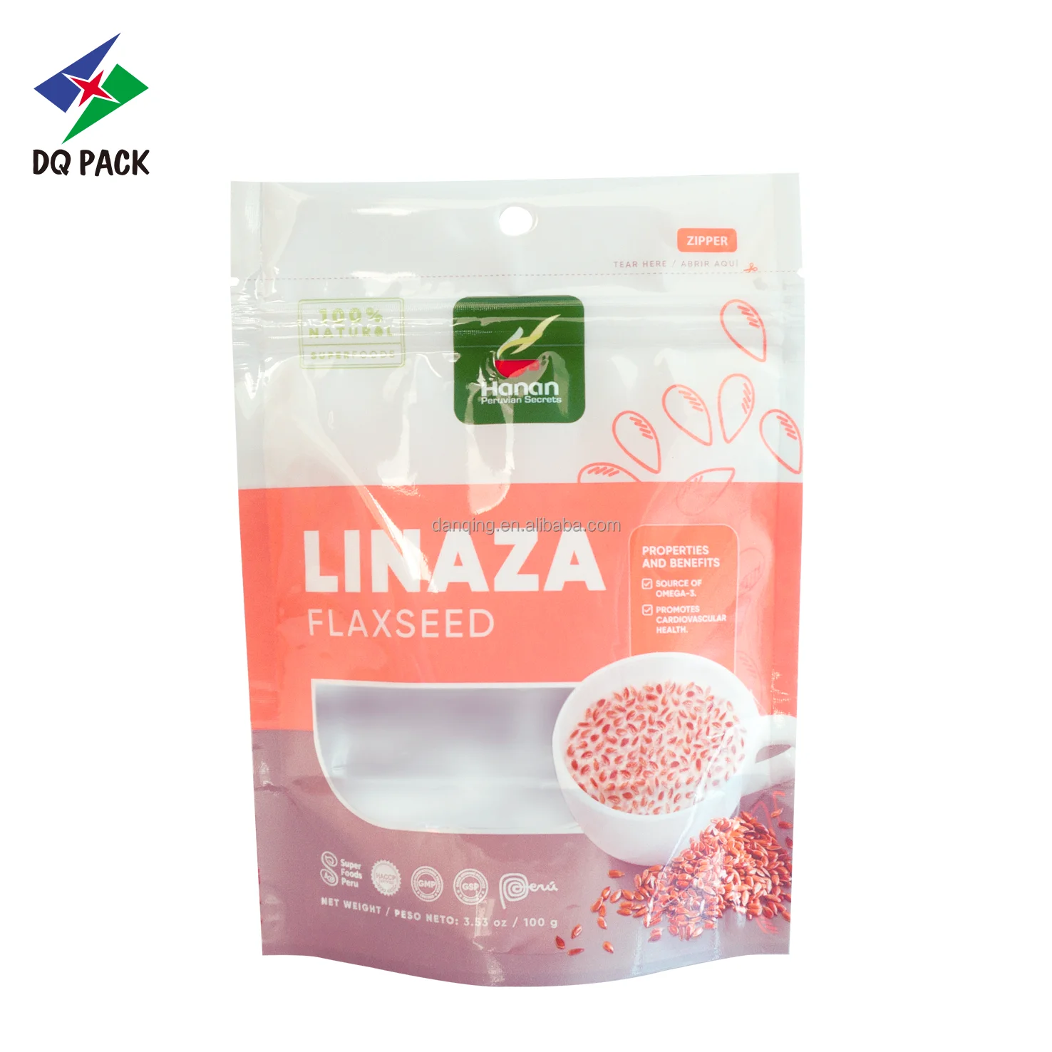 China supplier rice packaging bag with zipper stand up pouch with resealable zipper