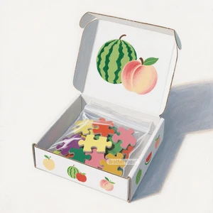 Customized Paper Jigsaw Puzzles Watermelon and Peach Cartoon Patterns Custom Printed Jigsaw Puzzles for Adults and Kids