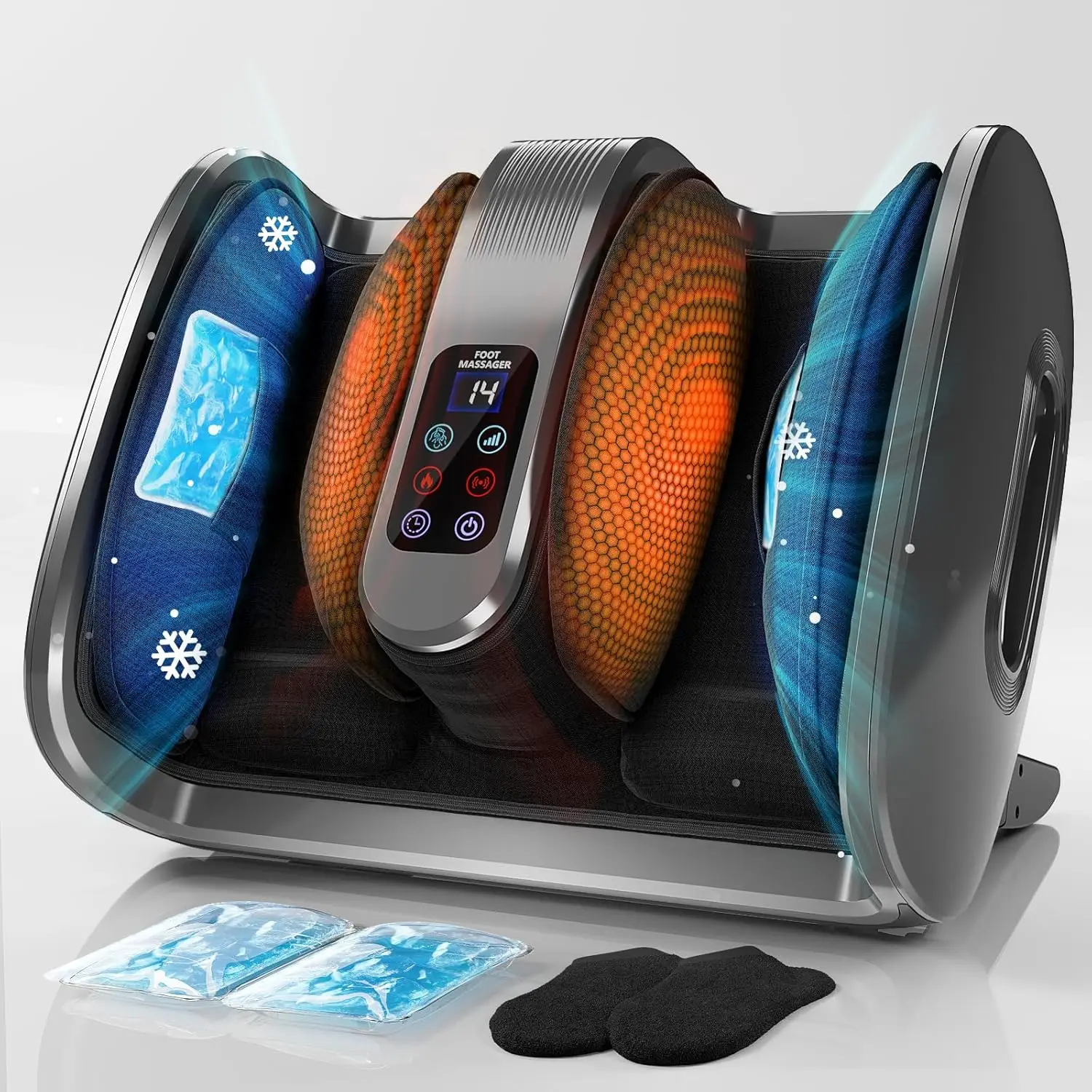 TODO Shiatsu Air Compression Foot Massager With Heat Relieves Neuropathy Pain Electric Foot Therapy Machine