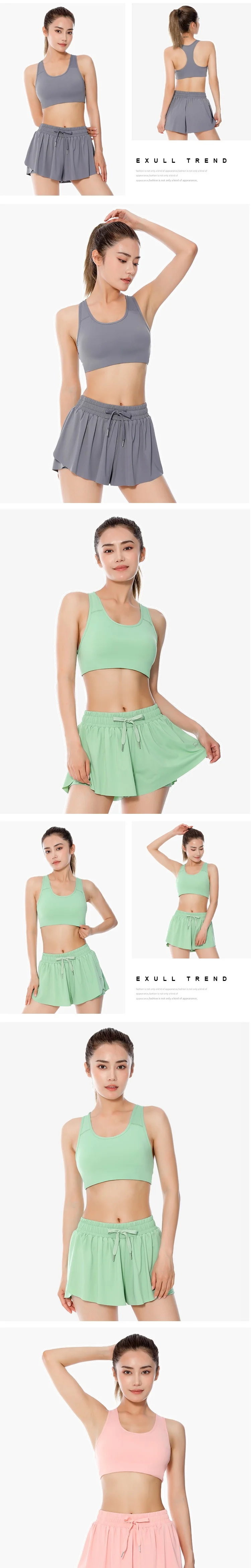 New Nylon Sports Tennis Fitness Yoga short sets Skirt Set Ice Silk Skin friendly Breathable Quick Drying Short Skirt Tank Top factory