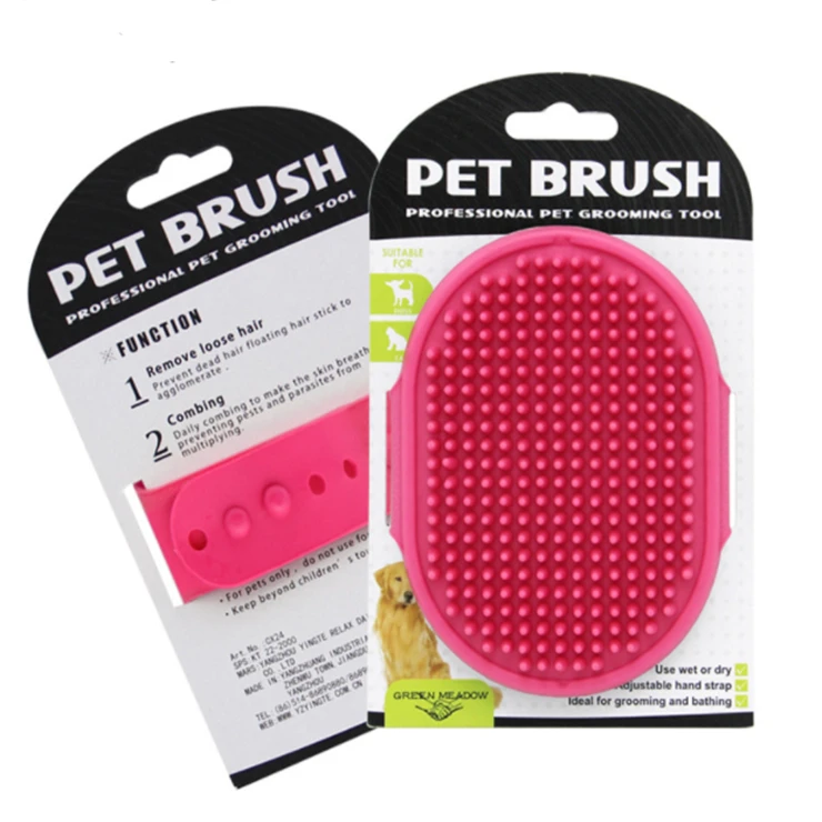 2 Pcs Dog Grooming Brush, Pet Shampoo Brush Dog Bath Grooming Shedding Brush  Soothing Massage Rubber Comb With Adjustable Strap For Short Long Haired