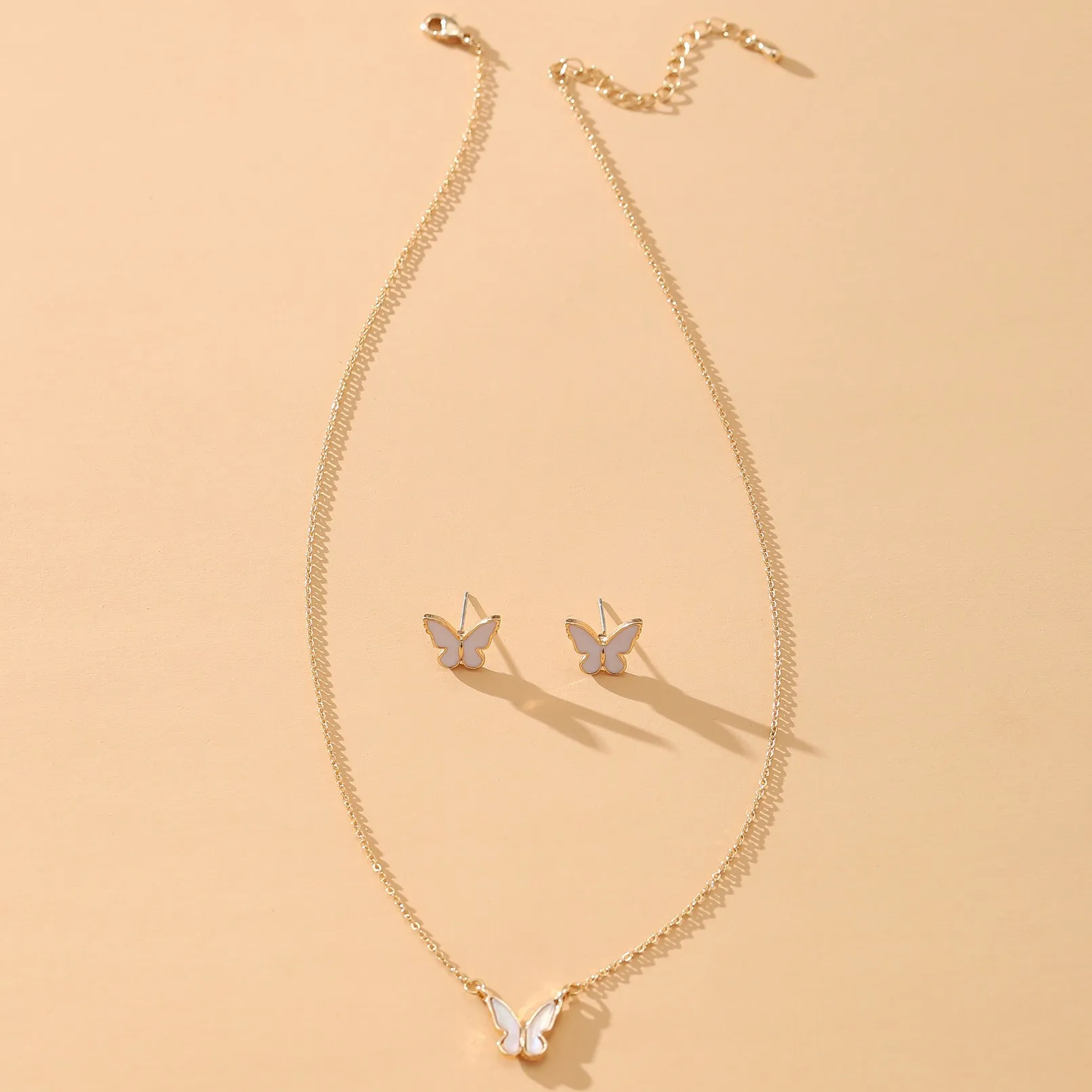 Elegant Oil-Drop Butterfly Jewelry Set