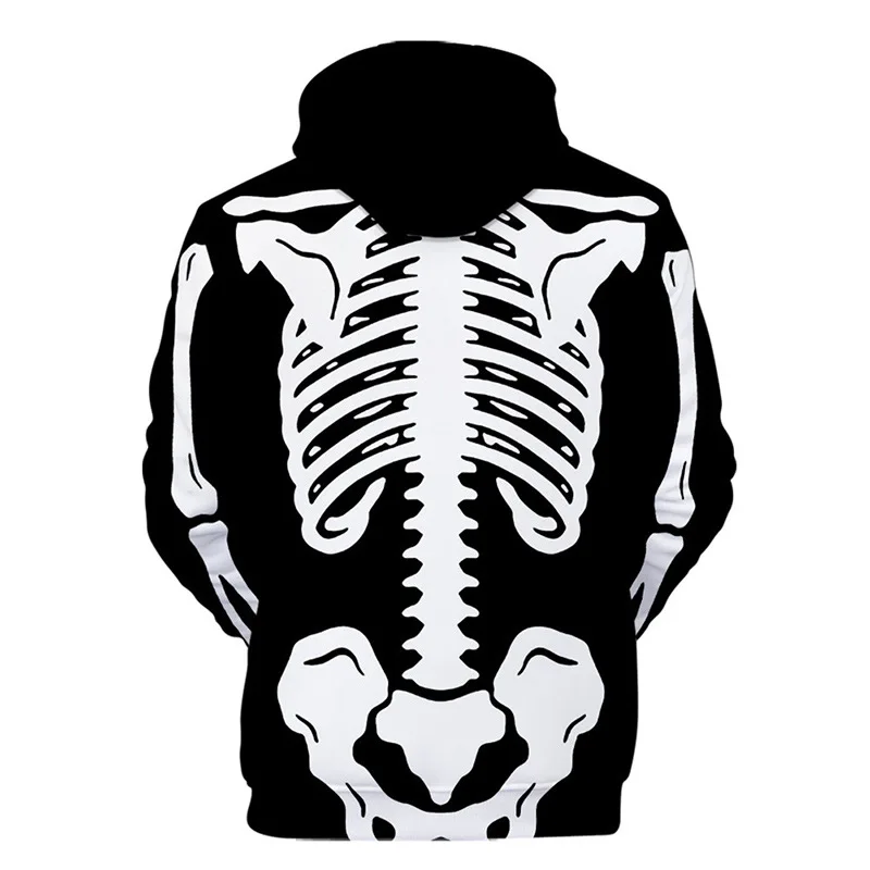 skeleton ribcage moletom com capuz