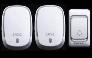 CACAZI K01 1Button + 2Receivers Wireless Doorbell Waterproof Battery 300M Remote US EU UK AU Plug Home Calling Doorbell chimes