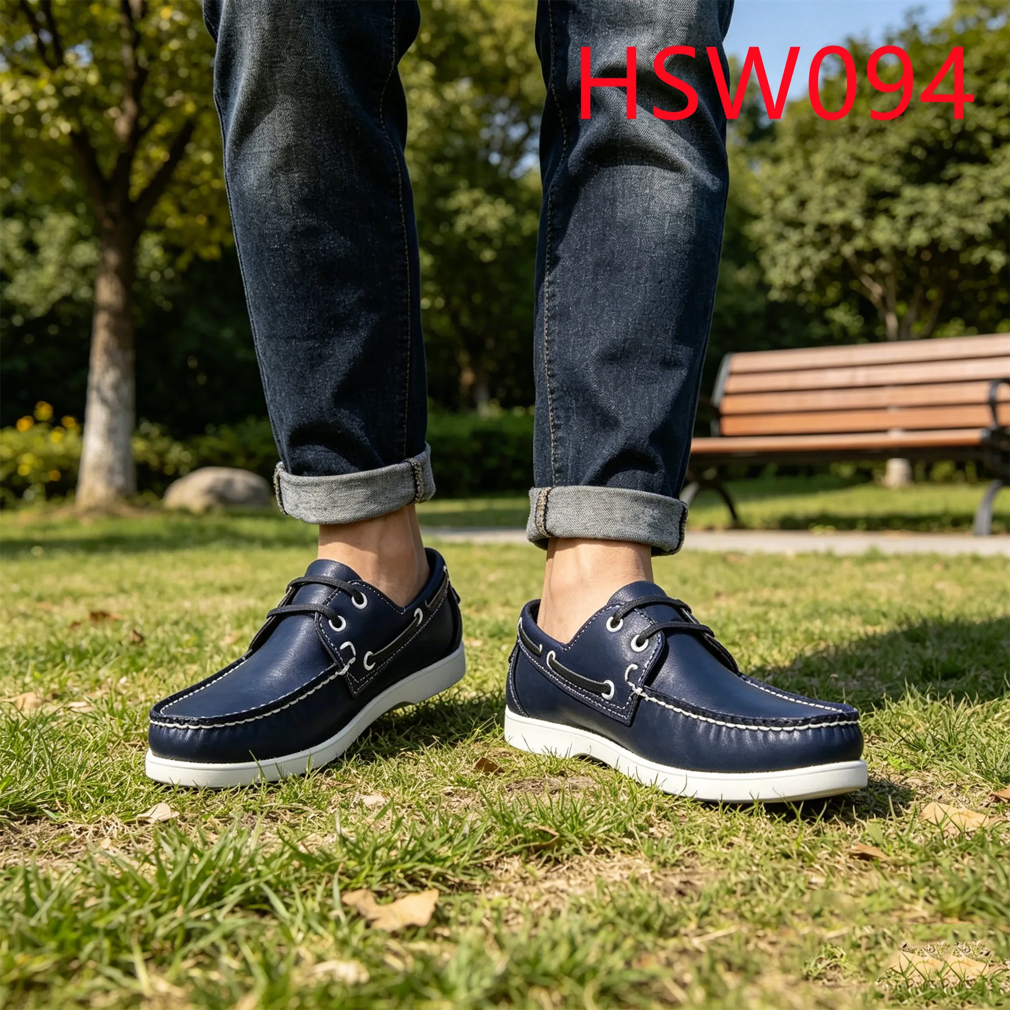 HY,Street Walking Practical Hand-made Lace up Moccasins Shoes All-day comfort Kids Size Available Fashion Boat Shoes HSW094