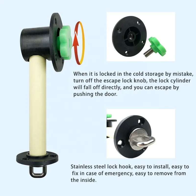 Minran ABS Plastic Industrial Safety Escape Cold Room Sliding Door Locks for Steel Grill Doors with Anti-oxidation
