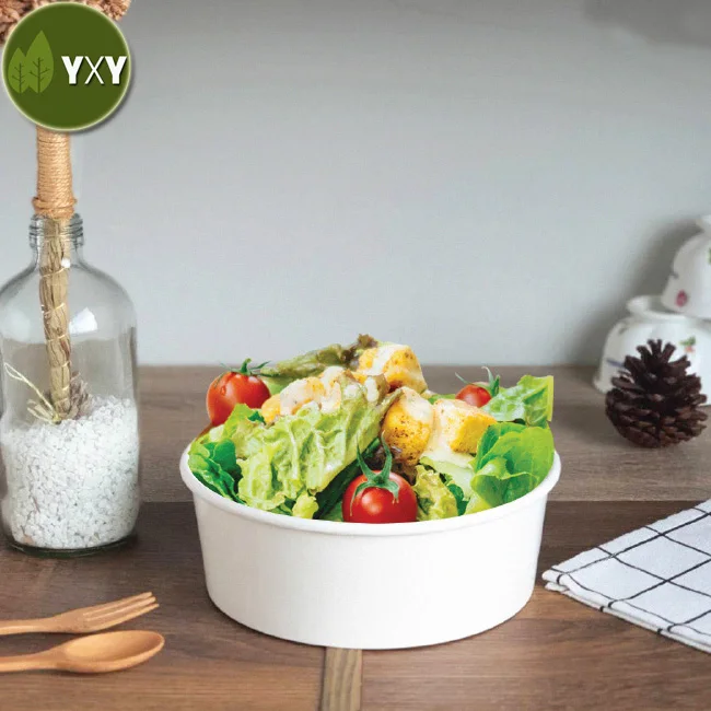 White Paper Salad Bowl-100% Natural Food Packaging-YANXIYAN