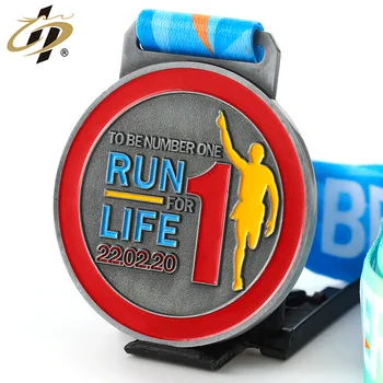Shuanghua 3D zinc alloy metal customize design your own medals sports marathon running custom medal