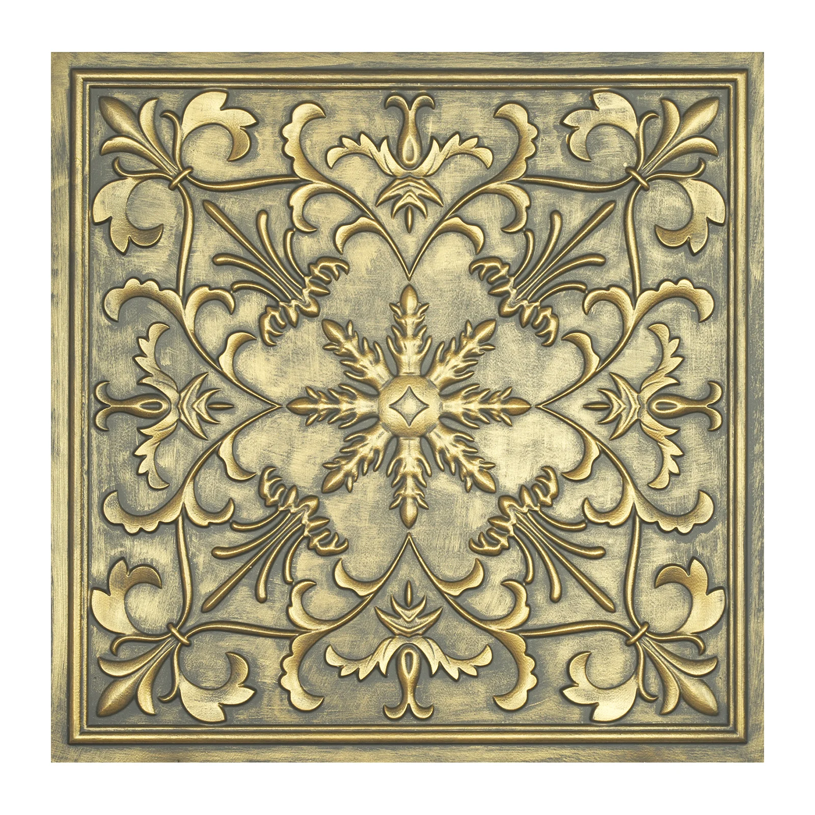 Faux finish distressed Wainscoting ceiling tiles Easy to Install PVC Panels wall decor for Public house PL70 Ancient gold