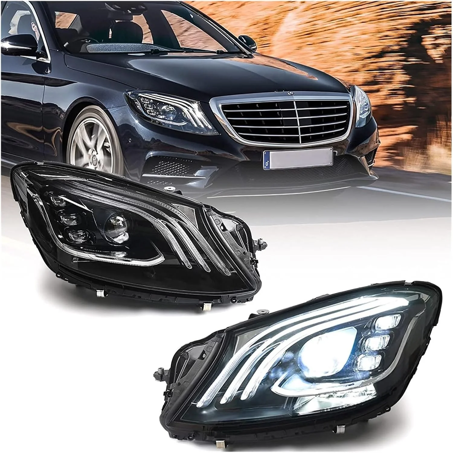 E-Class 16-19 W213 LED Headlights for Mercedes-Benz E200 E250 E300 E400 AMG E43 E53 E63