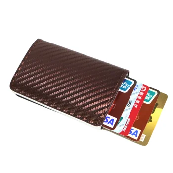 Small PU Leather Men Wallet Automatic Snap Clip Id Fashion Cardholder New Rfid
