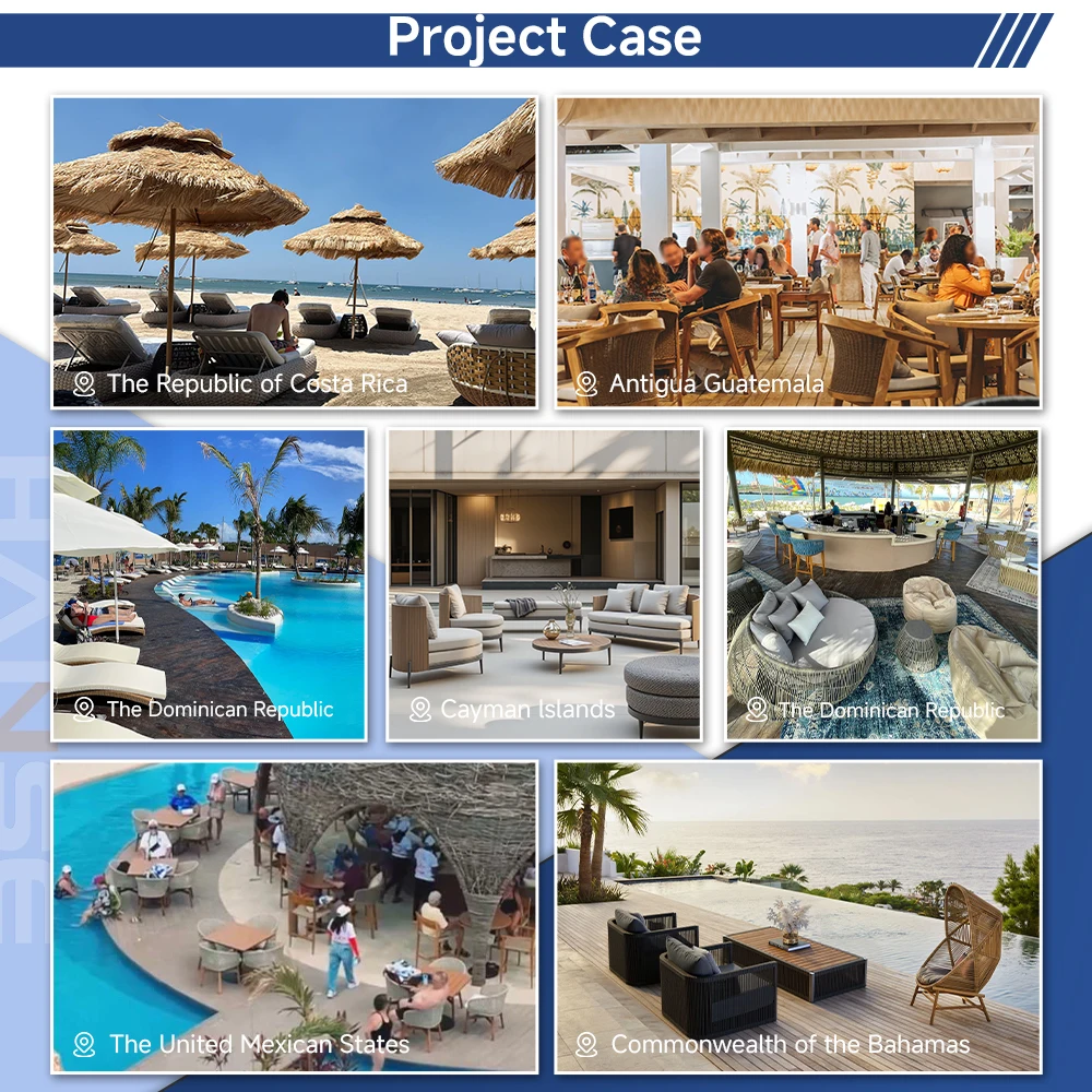 Luxury Resort Cabana Project Deck Composite Pool Wicker Wood Bed Furniture Lounge Chair Lounger for Pool Manufacture