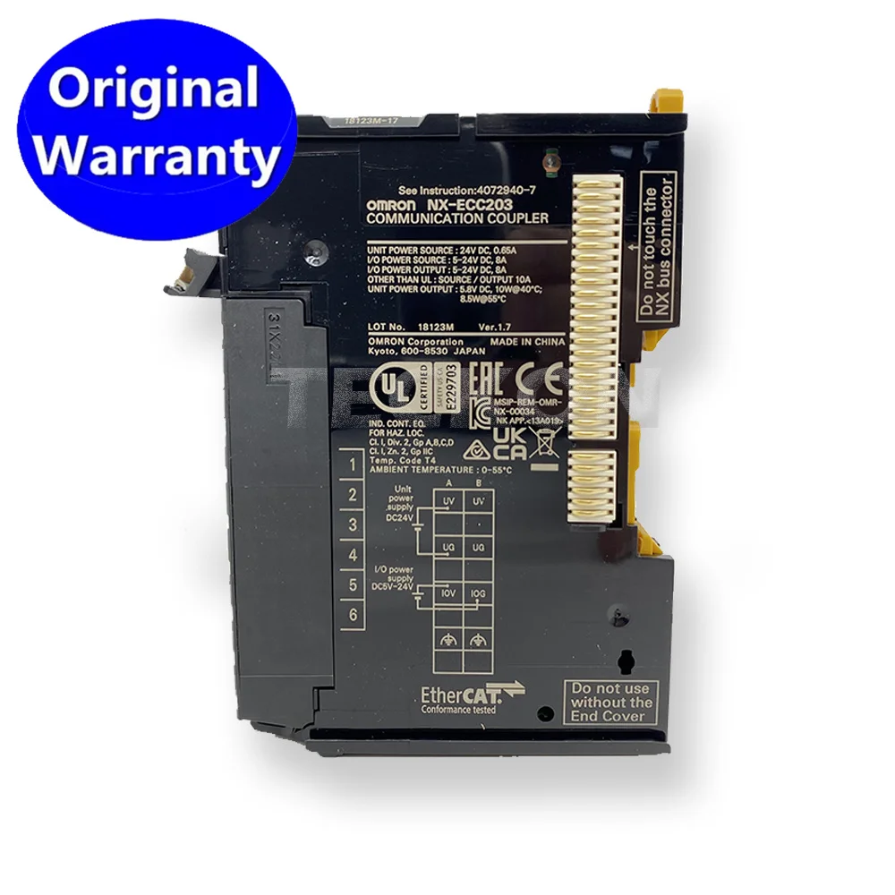 NX-ECC203 Оригинальный и новый модуль связи серии NX EtherCAT для промышленного контроля, программирования ПЛК NX ECC203