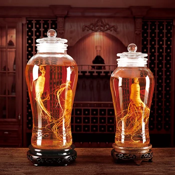 Large Capacity Clear Glass Bottle Dispenser for Kitchen Use for Juice Ginseng Wine & Beverages Factory Direct Hot Sale