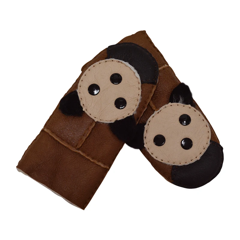 Индивидуальные зимние перчатки унисекс меховые варежки новый дизайн 2022 теплые шерстяные черные простые кожаные ручной работы для