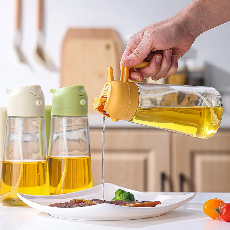 Kitchen Cooking 2 in 1 Oil Sprayer Dispenser Glass Bottle Large Capacity Olive Oil Sprayer Bottle