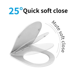 Европейский стандарт мягкая закрывающаяся крышка унитаза Uf пластиковая с одной кнопкой функцией быстрого