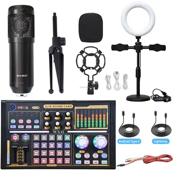 Microphone Podcast Mic Interface Professional Digital Audio Mixer Live Streaming Equipment with 48v phantom power