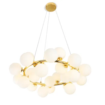 Nordic Minimalist Living Room Bedroom Glass Ball Chandeliers Decorative Hotel Hanging Lamp