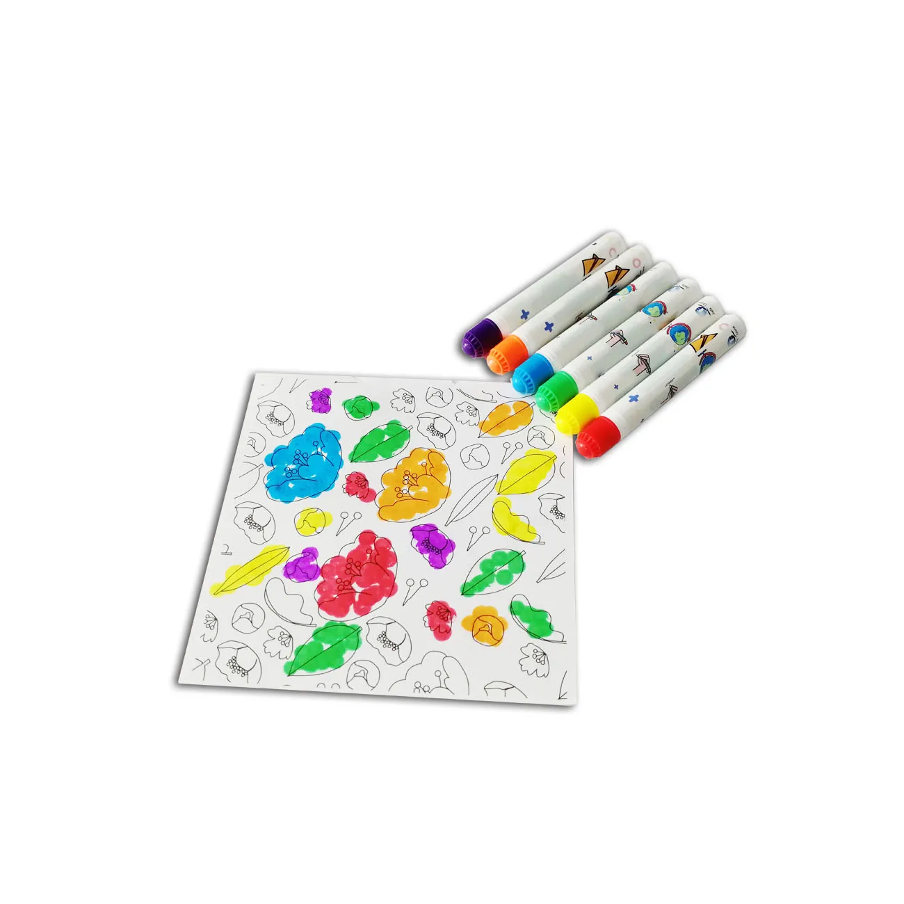 Многоцветные моющиеся точечные маркеры для