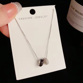 Korean Pendant Necklace Trendy Oil Dripping Ring Bucket Micro-Embedded Zircon Elegant Internet Celebrity Clavicle Chain
