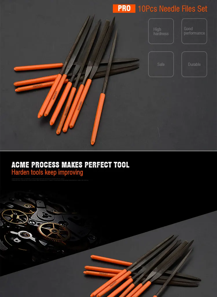 Harden Professional 10Pcs T12 Steel Needle File Set