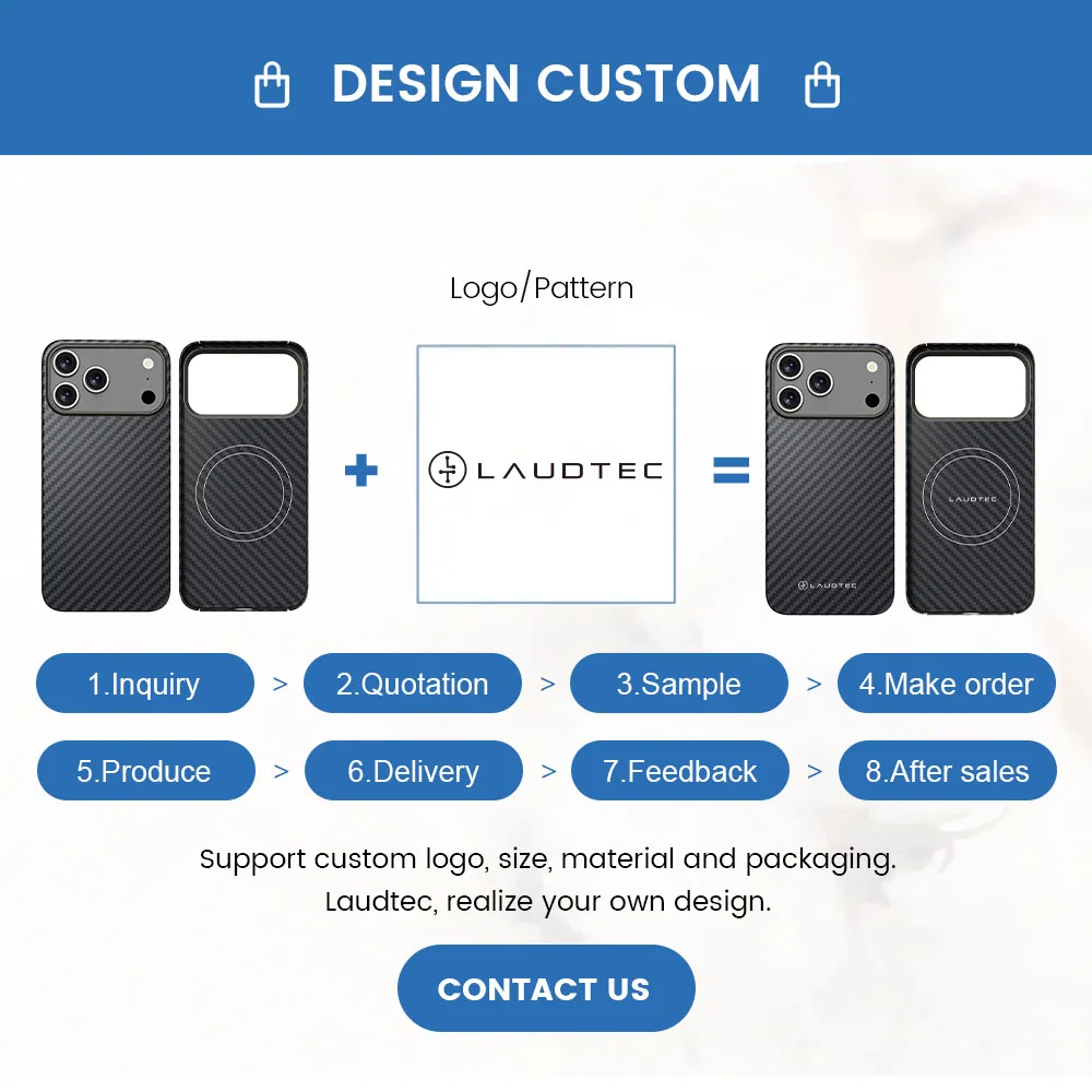 Laudtec Carbon Fiber Phone Cases Lightweight Magnetic Charging Shockproof Back Cover For Iphone Air 17 16 Plus Pro Max Sjk1108