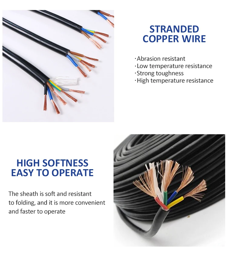 Flexible Cable 2 3 4 5core 1.5 Mm 2.5 4mm Wire Multi 