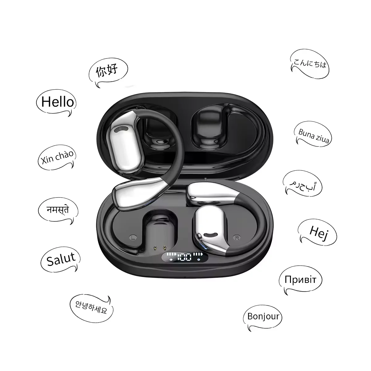 Real Time 144 Language AI Smart Translator Earbuds IOS Android App Compatible for Bluetooth Headphones Voice Translation Feature
