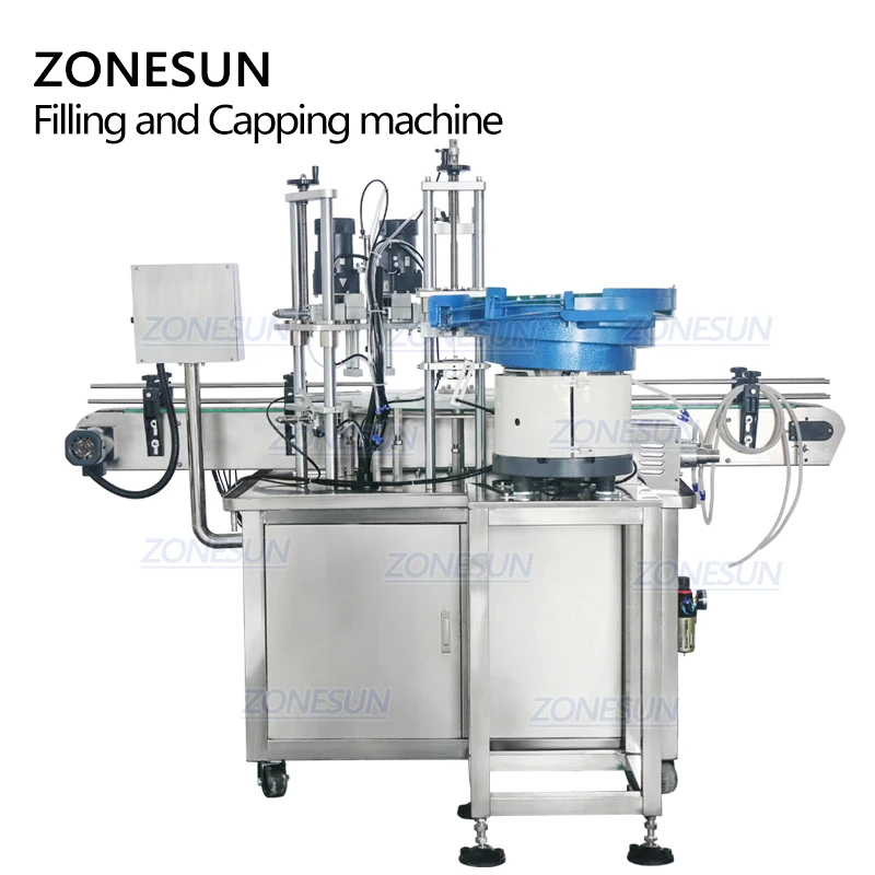 ZONESUN ZS-AFC1 Automatic Plastic Small Glass Round Essential Oil Eyedrop Bottle Liquid Monoblock Rotary Filling Capping Machine