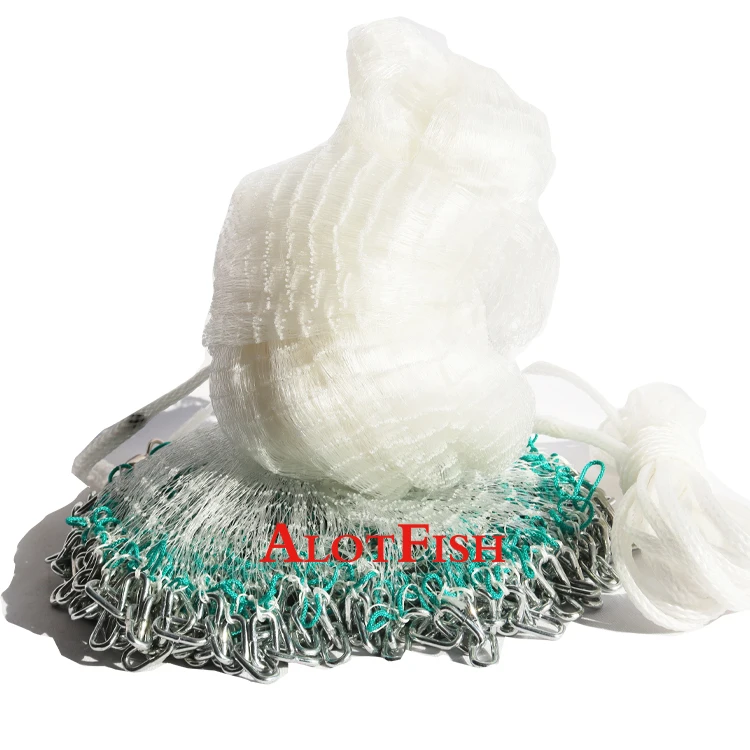 AlotFish Commercial Fishing Nets America Drawstring 3/16 Mesh Cast Net AlotFish Commercial Fishing Nets America Drawstring 3/16 Mesh Cast Net