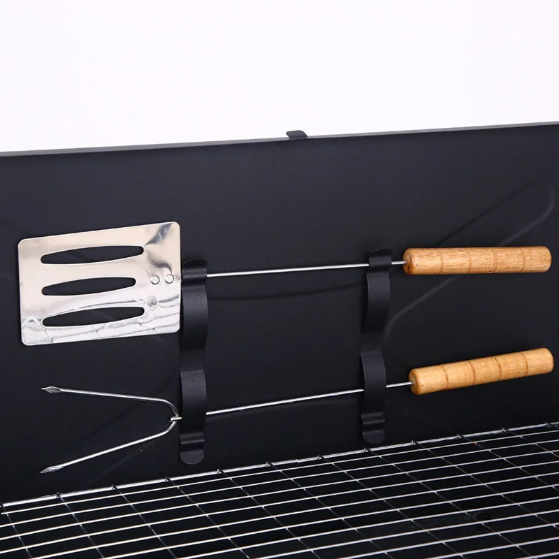 2026 Hot Selling Best Quality Portable Outdoor BBQ Charcoal Grills With BBQ Tools Convenient Barbecue Grill Oven Set With Lock