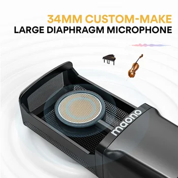 MAONOプロフェッショナルコンデンサー録音マイク34mm超大型