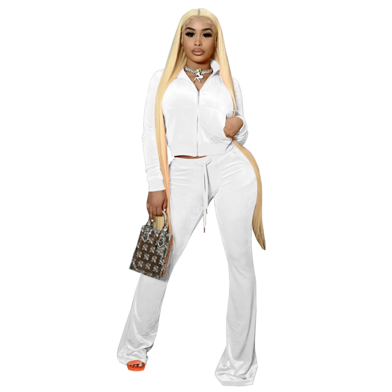 Velour Tracksuit Soft Sweat Set Velour Skirt Set For Women